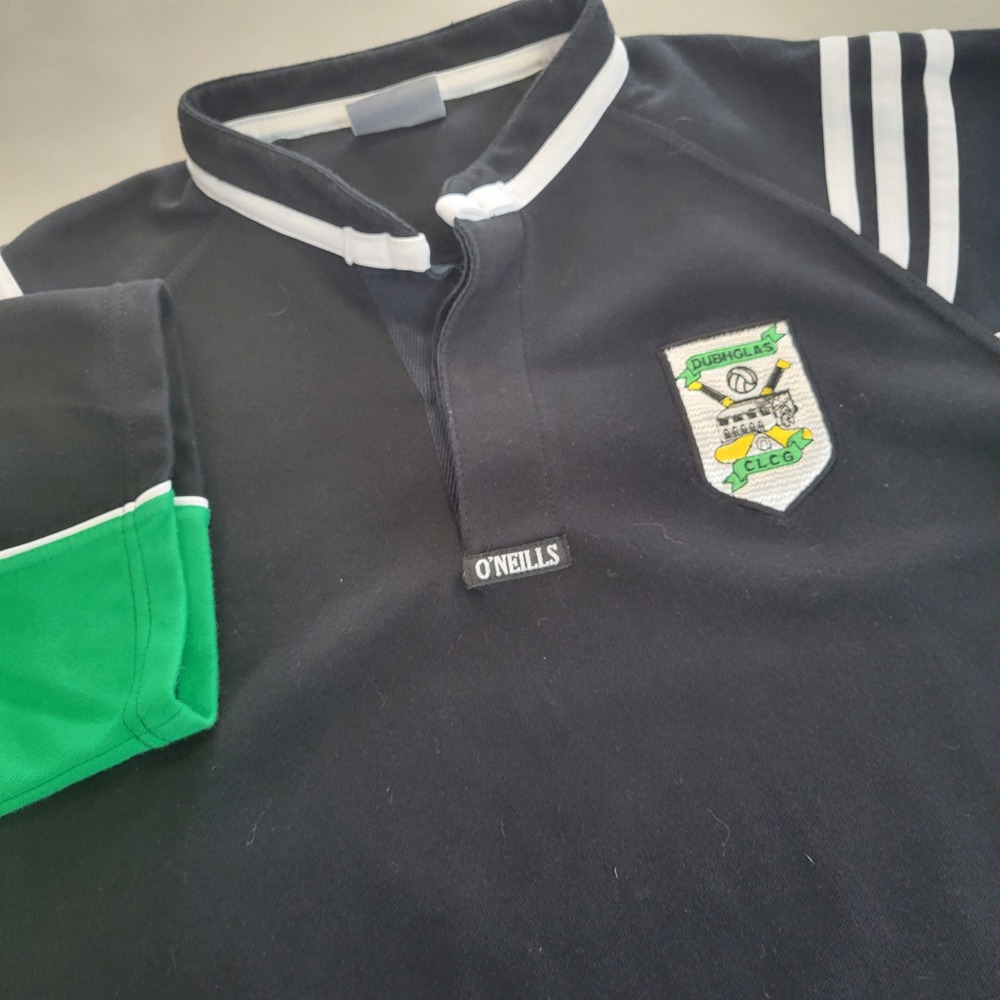 VTG‎ O'Neills Douglas GAA Dubhglas CLCG Jersey Black Green Mens L Short Sleeve